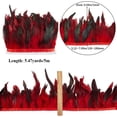 thumbnail image 2 of 5m Red Rooster Feather Fringe Trim 13-18cm Natural Feather Trimming Decoration Rooster Hackle Feather Trim Ribbon for DIY Cosplay Costume Carnival Decor Shawl Skirt Accessories, 2 of 9