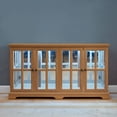 thumbnail image 6 of Elegant Antique Display Cabinet with Adjustable Glass Shelves and LED Lighting, 4-Door Vintage Showcase for Collectibles, Sturdy MDF, 6 of 13