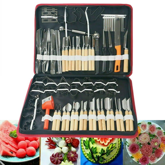 MIFXIN 80pcs Portable Vegetable Fruit Food Peeling Set, Kitchen Culinary Carving Sculpting Modeling Tools Kit