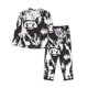 thumbnail image 1 of Balery Floral Cow Silhouette Conjunto de Pijama con Estampado para Mujer, Conjunto de Dos Piezas con Manga Larga, Ropa de Dormir Suave con Bolsillos, Pijamas Cómodos-Small, 1 of 7