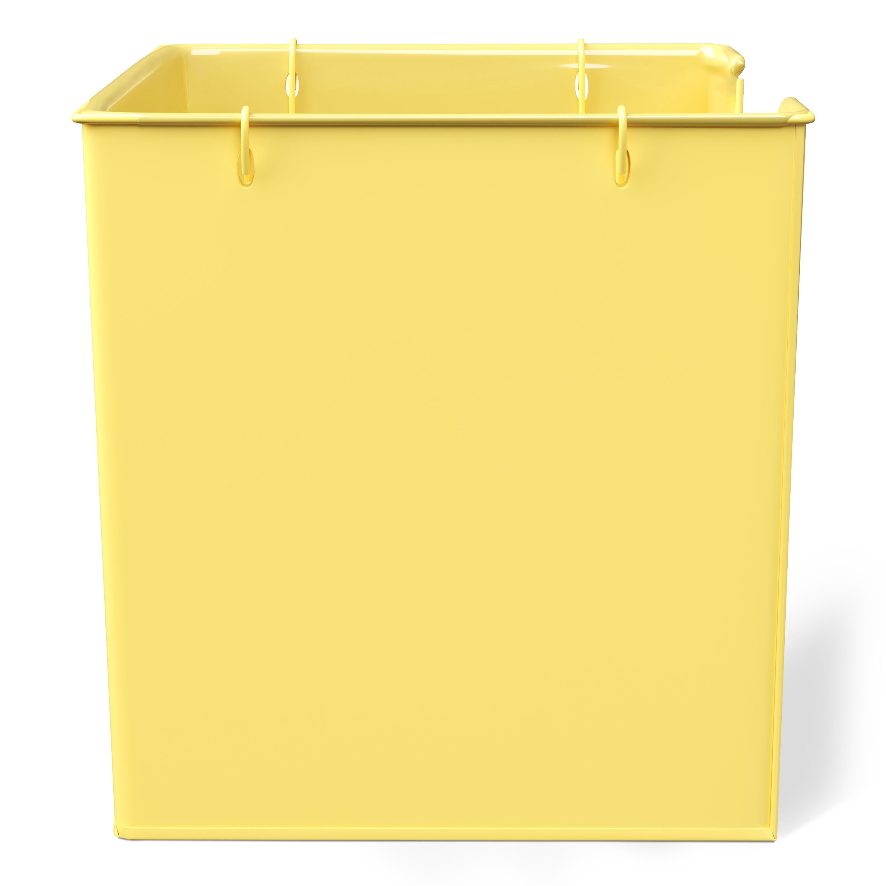 Mainstays Kids Medium Yellow Stacking Open-Front Metal Storage Basket with Handles, 3 Pack