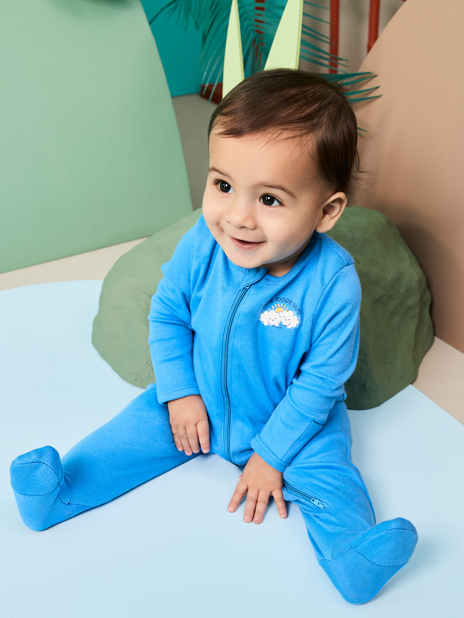 Garanimals Baby Boy Cotton Footed Sleep & Play Pajamas, Graphic Prints, 2-Pack, Sizes Newborn - 9M