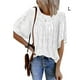 thumbnail image 2 of Camisa de media manga Jersey Flor Sonducket Blusa elegante para Mujer Blanco L, 2 of 5