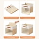 thumbnail image 4 of Caja plegable de tela para almacenar | Organizador de poliéster para armario, armario, dormitorio – beige, gris – 13x13x13 pulgadas | Manijas reforzadas, impermeables, fácil de limpiar | Esenciales, 4 of 6