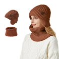 thumbnail image 1 of Winter Unisex Knitted Hat Scarf Set Warm Lined Ear Cold Weather Accessories, 1 of 3