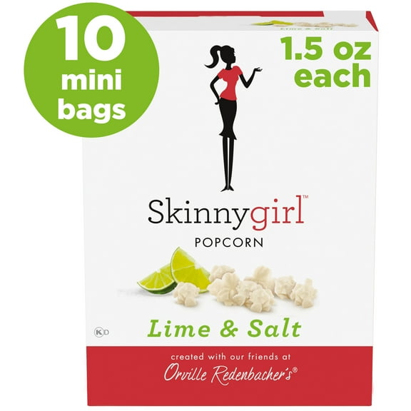 Orville Redenbacher’s Skinnygirl Microwave Popcorn, Lime and Salt Popcorn Mini Bags, Movie Night Supplies, 1.5 oz., 10-Count