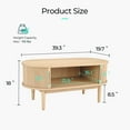LINSY HOME Fluted Coffee Table with Storage, MidCentury Coffee Table