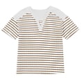 thumbnail image 5 of Hombro Frío Tops Mujeres Cuello en V Manga Corta Fuera Del Hombro Color Sólido Blusa Casual Suave Poliéster Primavera Verano Moda, 5 of 5