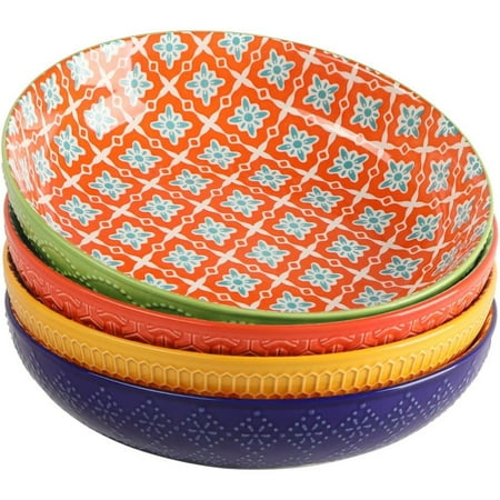 

Ceramic Pasta Bowls 40 Oz Large Salad Bowls 8.75 Colorful Serving Bowl Set for Pasta Salad Soup Set of 4