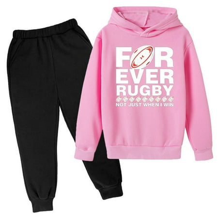 

Baby Girl Outfit Sets New Hooded Football Personality Letter Printed Hoodie Pants Casual Fashion Trend American Football Fans Sports Rugby Activity Gift Baby Clothes for Girls