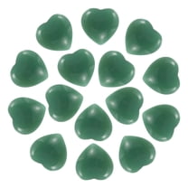 Uxcell 15 Pcs Natural Heart Shaped Crystal Stone, 0.6 Inch Mini Polished Love Gemstone Crystal, Pocket Rock Engraved Worry Stones for Women Gifts Meditation, Clear Green