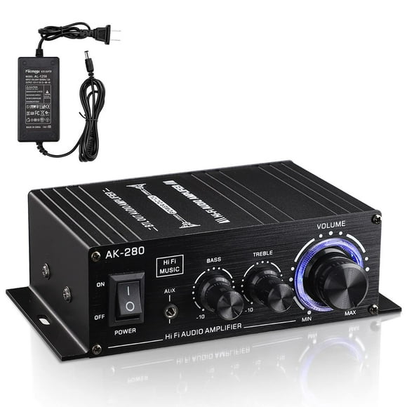 Mini amplificador de potencia de audio de 2.0 canales Facmogu AK280 200 W+200 W