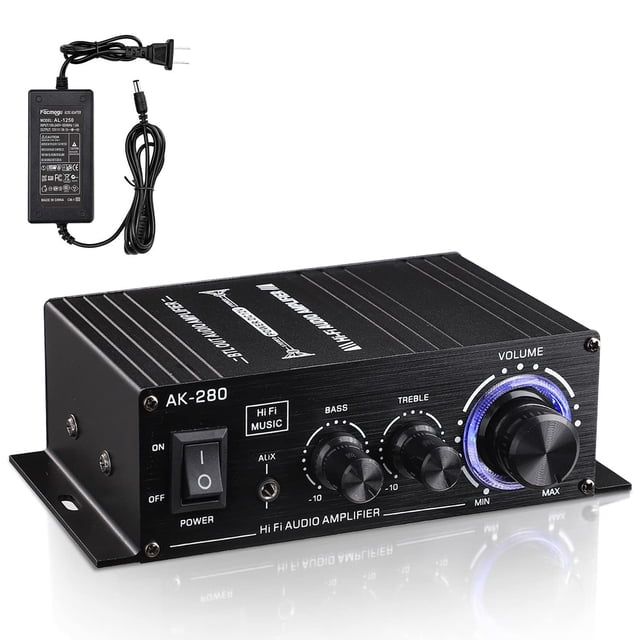 Mini amplificador de potencia de audio de 2.0 canales Facmogu AK280 200 W+200 W
