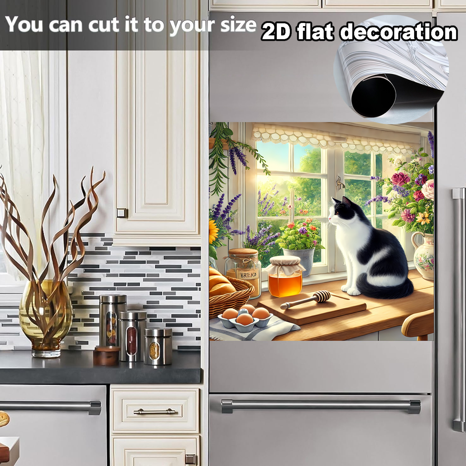 Cat Dishwasher Cover Decorative Magnet Dishwasher Covers for The Front Dishwasher Door Magnet Cover Sticker for Dishwasher Magnetic Dishwasher Cover Panel Decals Kitchen 1pc