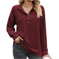 thumbnail image 2 of EOYWHK House Coats for Women Zip Front Women's Button Loose Long Sleeve T-shirt Blouse Summer, 2 of 4