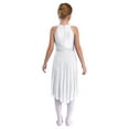 thumbnail image 2 of Hansber Kids Girls Shiny Rhinestone Sleeveless Lyrical Ballet Leotard Tulle Skirt Modern Contemporary White 14, 2 of 7