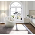 thumbnail image 4 of Pemberly Row Contemporary White Faux Sheepskin Fur Swivel Accent Chair, 4 of 4