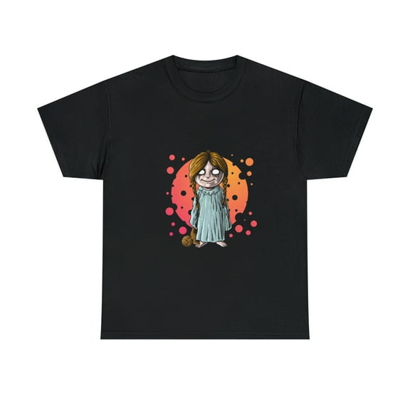 Scary Girl with her Teddy Bear Halloween T-Shirt