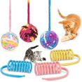 thumbnail image 1 of Cat Toy IGUOHAO s, Woolen Yarn Cat IGUOHAO with Bell Inside and Cat Spring IGUOHAO , Cat IGUOHAO for Indoor Cats, Interactive Cat Chew IGUOHAO for Kittens, 6 Pack - -, 1 of 6