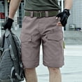 thumbnail image 5 of HKYNLAG Mens Tactical Cargo Work Shorts Waterproof Ripstop Stretch Outdoor Fishing Hiking Shorts with Multi-Pocket (No Belt) Khaki S, 5 of 8