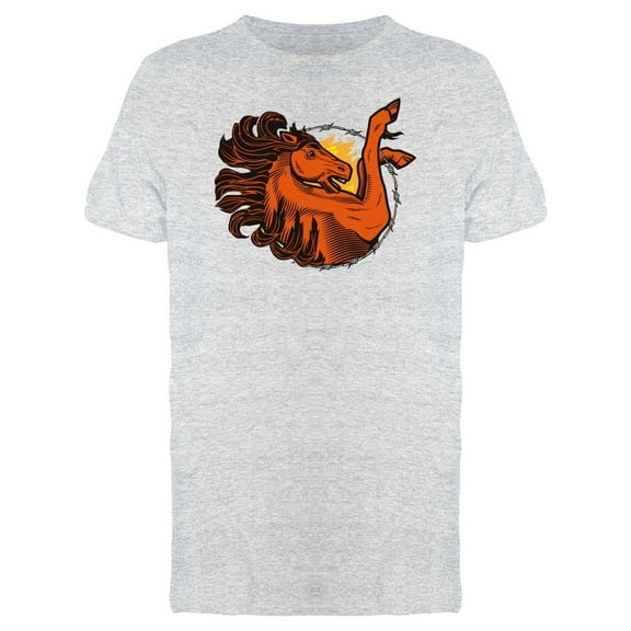 Cool Retro Fiery Stallion Horse Tee Men's -Image by Shutterstock
