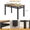thumbnail image 4 of Towallmark 47'' Modern Farmhouse Dining Table Set for 4 with Bench and Chairs, Storage Shelf, Metal Frame, Space-Saving Design for Dining Room, Kitchen, Apartment, 4 of 8