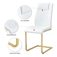 thumbnail image 5 of Sumdeal Modern Dining Chairs Set of 4 ,Metal Kitchen Chairs with PU Leather Padded Seat High Back ,4 White Chairs with Golden Leg, 5 of 6