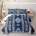 thumbnail image 2 of Erosebridal Deep Navy Aztec Twin Quilt Set,Tribal Stars Geometric Twin Coverlet Set For Boys,2-Piece, 2 of 7