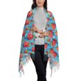 thumbnail image 2 of Honeii Cute Strawberry Flower Pot Print Scarf Oversized Scarf Tassel Fall Winter Thick Scarf Warm Shawl Women,Women's Scarves & Wraps, 2 of 8