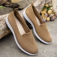 thumbnail image 5 of Ludearly Women's Breathable Mesh Embroidered Walking Shoes Lightweight Comfortable Non- Sneakers Casual Fashion On Soft Sole Tennis Shoes 7.5&Coffee#04, 5 of 8