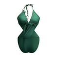 thumbnail image 5 of Usmixi Sexy Swimsuits for Women Sexy Cut-out Tummy Control One-Piece Bathing Suits Beachwear Sleeveless V-Neck Solid Swimwears Monokini Swimsuits Green M Up to 65% off, 5 of 6
