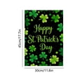 thumbnail image 4 of AZXY Happy St Patricks Day Welcome Shamrocks Garden Flag 12x18 Inch Double Sided, Green Clovers Black Background Outdoor Yard Farmhouse Decoration, 4 of 7