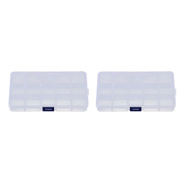 Advancent Caja de almacenamiento transparente para pesca con rejilla 8/10/15, organizador de anzuelo transparente, contenedor de joyería portátil ligero Type1 NO1 Advancent CBP087078