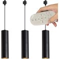 thumbnail image 1 of FSLiving Lumière Suspendue Industrielle LED Dimmable 7W Aspect Noir Lumière de Piste en H avec Télécommande à Intensité Variable Réglable pour Salles à Manger, Personnalisable - Ensemble de 3, 1 of 8