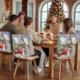 thumbnail image 5 of Snowman Christmas Chair Covers Set of 6 Winter Snowflakes House Truck Xmas Tree Chair Back Covers Stretch Removable Washable Slipcovers Protector for Dining Room Kitchen Party Decor, 5 of 5