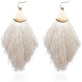 thumbnail image 1 of Pendientes bohemios de hilo sedoso con flecos y borlas, colgantes ligeros con forma de pluma para mujeres y niñas Ormromra WMZL-864-24, 1 of 7