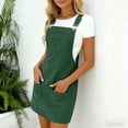 thumbnail image 5 of Frostluinai Corduroy Overall Dress for Women Adjustable Straps Casual A Line Overalls Pinafore mini Jumper Dresses with Pockets, 5 of 9