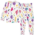 thumbnail image 2 of FORMRS Long Sleeve Top and Pants Pajama Set for Niños 2-Piece Sleepwear, Sizes 18M-8Y, Retro Round, 2 of 6