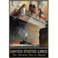 thumbnail image 2 of Pike, R.S. 14x18 White Modern Wood Framed Museum Art Print Titled - United States Lines/”Leviathan”, 2 of 4