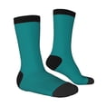 thumbnail image 3 of Uemuo Teal Pattern Women's Crew Socks, Soft Durable Breathable Moisture-Wicking with Odor Control Cotton socks, 3 of 9