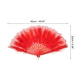 thumbnail image 2 of Unique Bargains Feather Hand Fan Red Vintage Folding Fan, 2 of 7