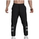 thumbnail image 2 of Pantalones largos de moda para hombre, casuales, de color sólido, con cintura elástica y bolsillos, con pernera ajustada, pantalones largos de poliéster y algodón para hombre., 2 of 7