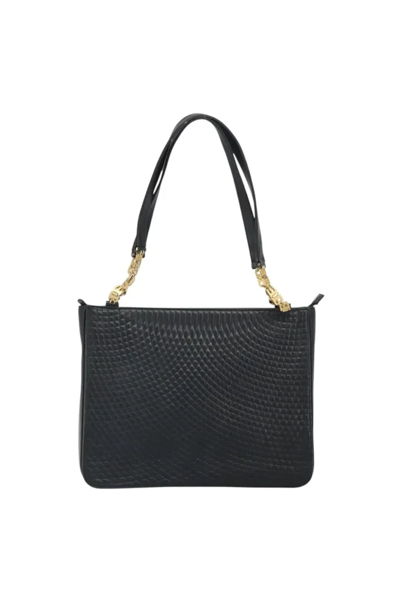 Pre-Owned Bally Vintage Quilted Leather Black Leather Tote Bag Bag