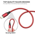 thumbnail image 6 of Aioneus 2X 3FT Charger Cable Phone Charging Cord Nylon Braided Data Sync Cable for i Phone 13/12/11 Pro Max/XS MAX/XR/XS/X/8/7/Plus/6S/6/SE/5S/i Pad (red), 6 of 7