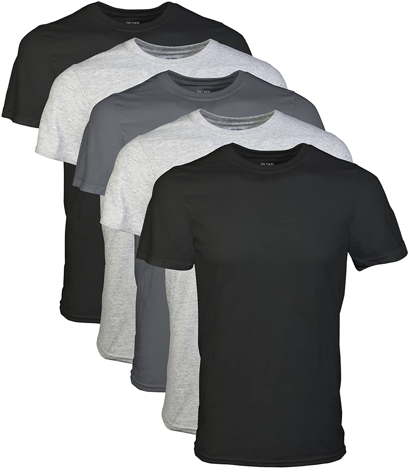 Gildan Men's V-Neck T-Shirts Multipack Assorted 4 Pack,Black & Grey 2XL XXL