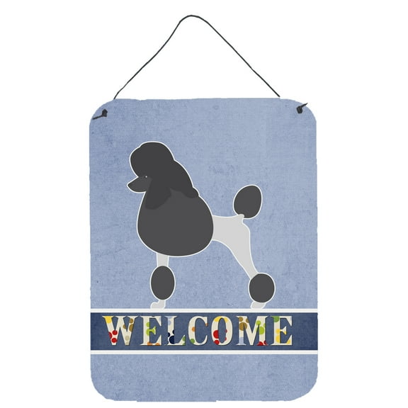 Caroline's Treasures BB5543DS1216 Poodle Welcome Wall or Door Hanging Prints, 12x16, multicolor