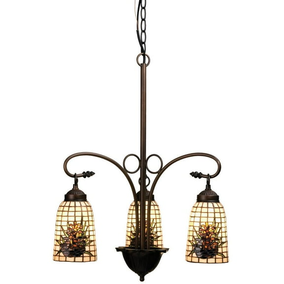 Meyda Tiffany 73989 Pine Barons 3 Light 20-1/2" Wide Chandelier - MultiColor