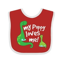 Inktastic My Poppy Grandpa Loves Me Boys Baby Bib