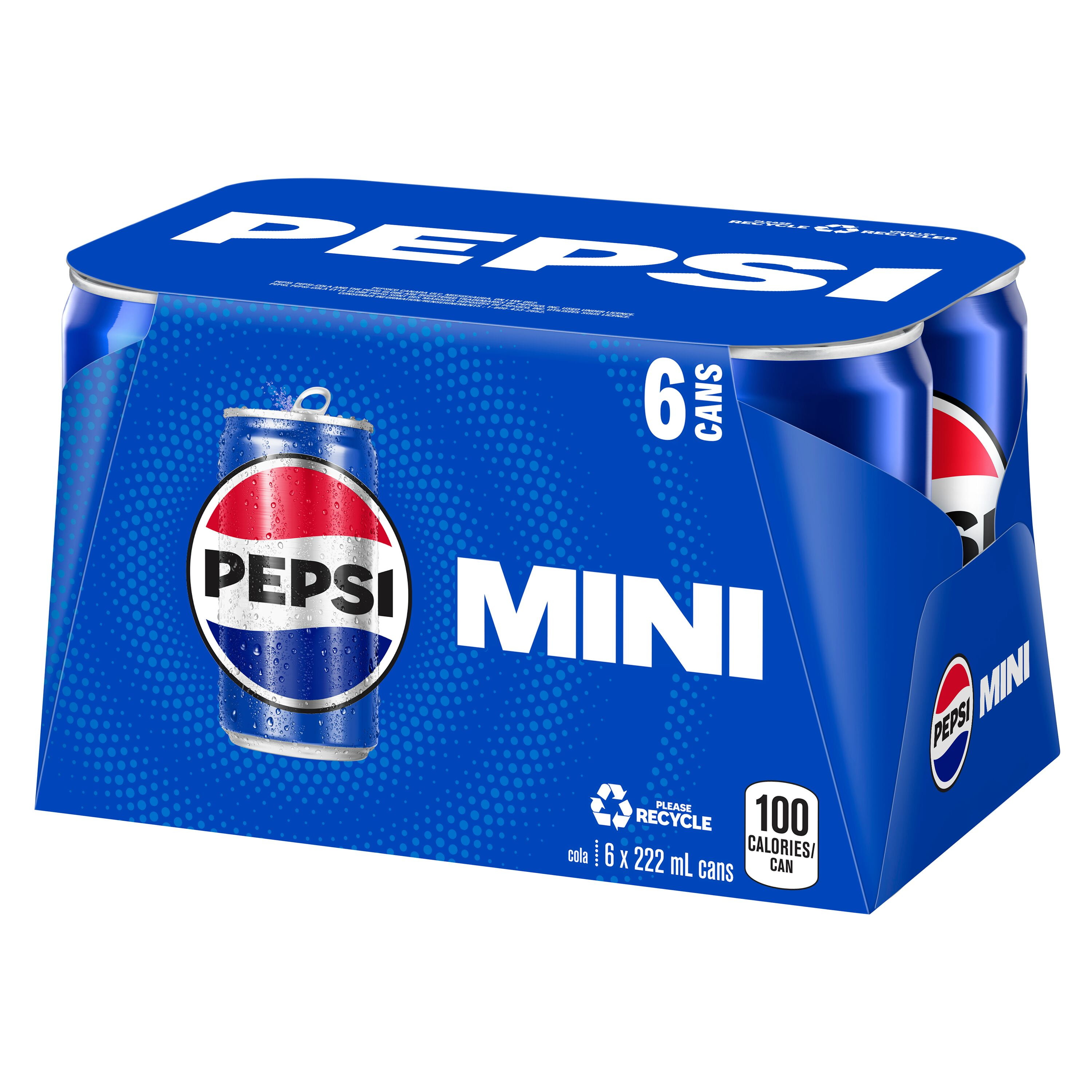 Pepsi Cola 6 x 222 ml, Mini Cans, 6x222mL