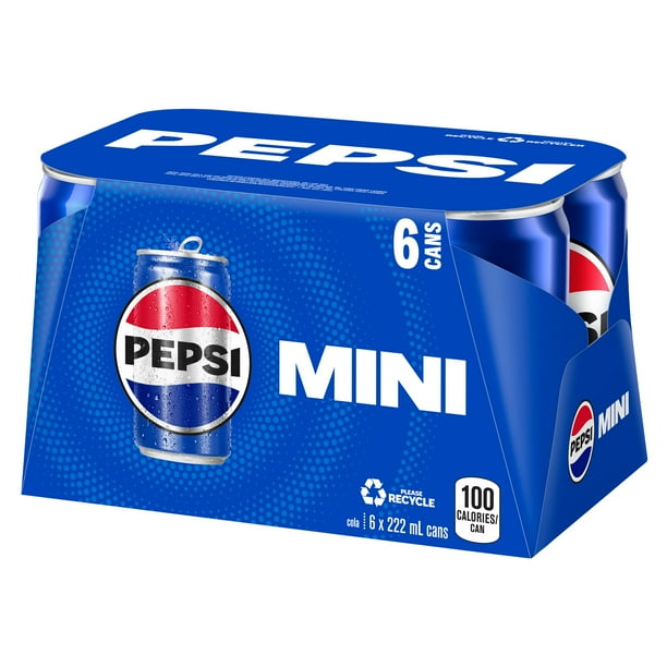Pepsi Cola 6 x 222 ml, Mini Cans - Walmart.ca